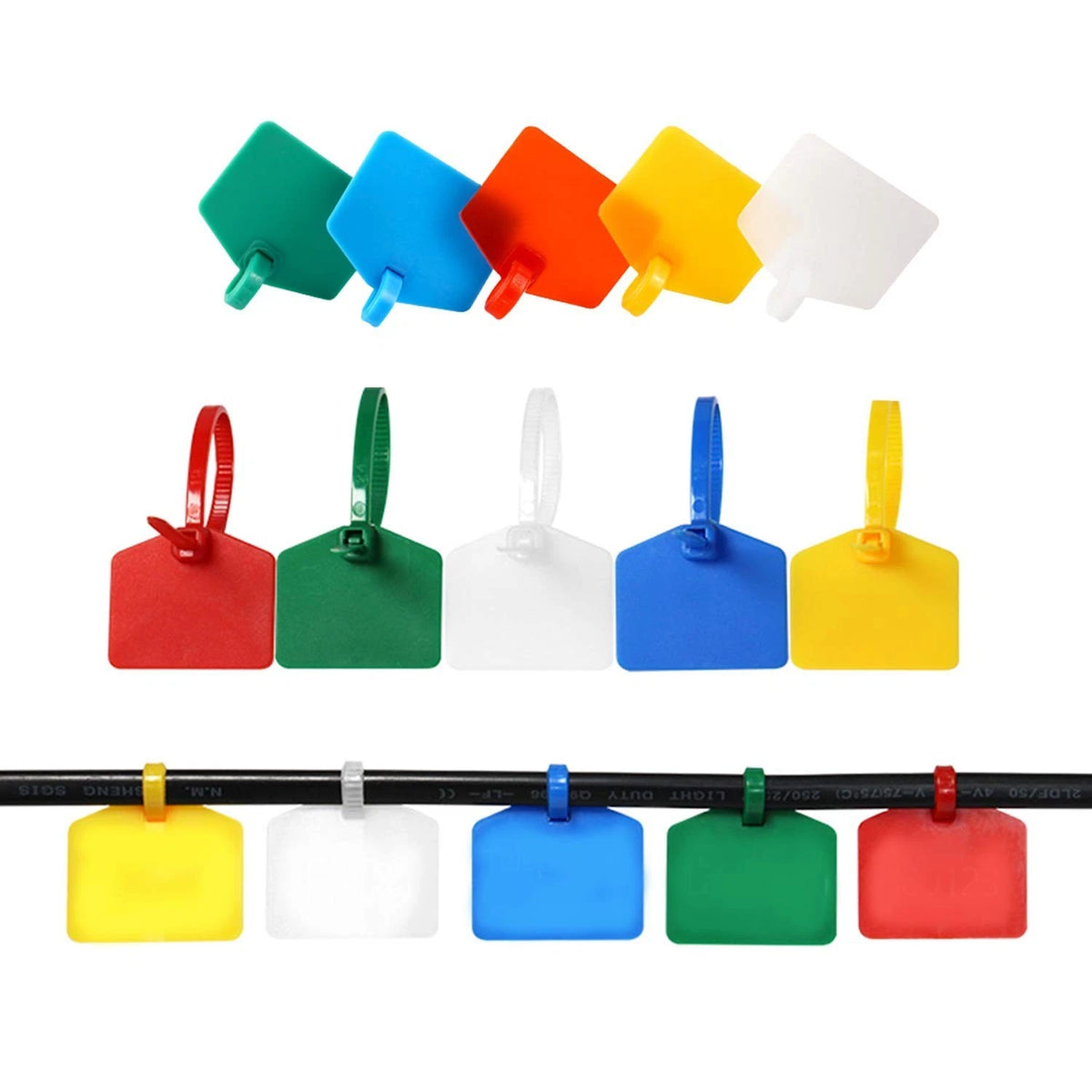 100 Pcs Multicolor Cable Zip Ties for Automotive Use