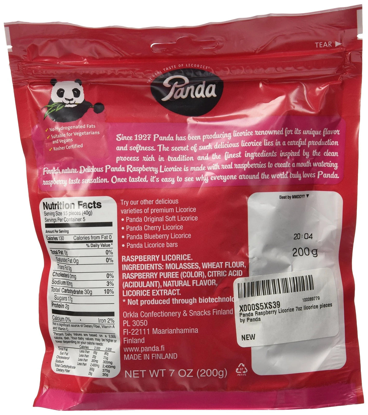 Raspberry Licorice 7 Oz for Panda (Pack of 1)