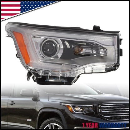 Chrome LED DRL Headlight Lamp for 2017-2019 GMC Acadia
