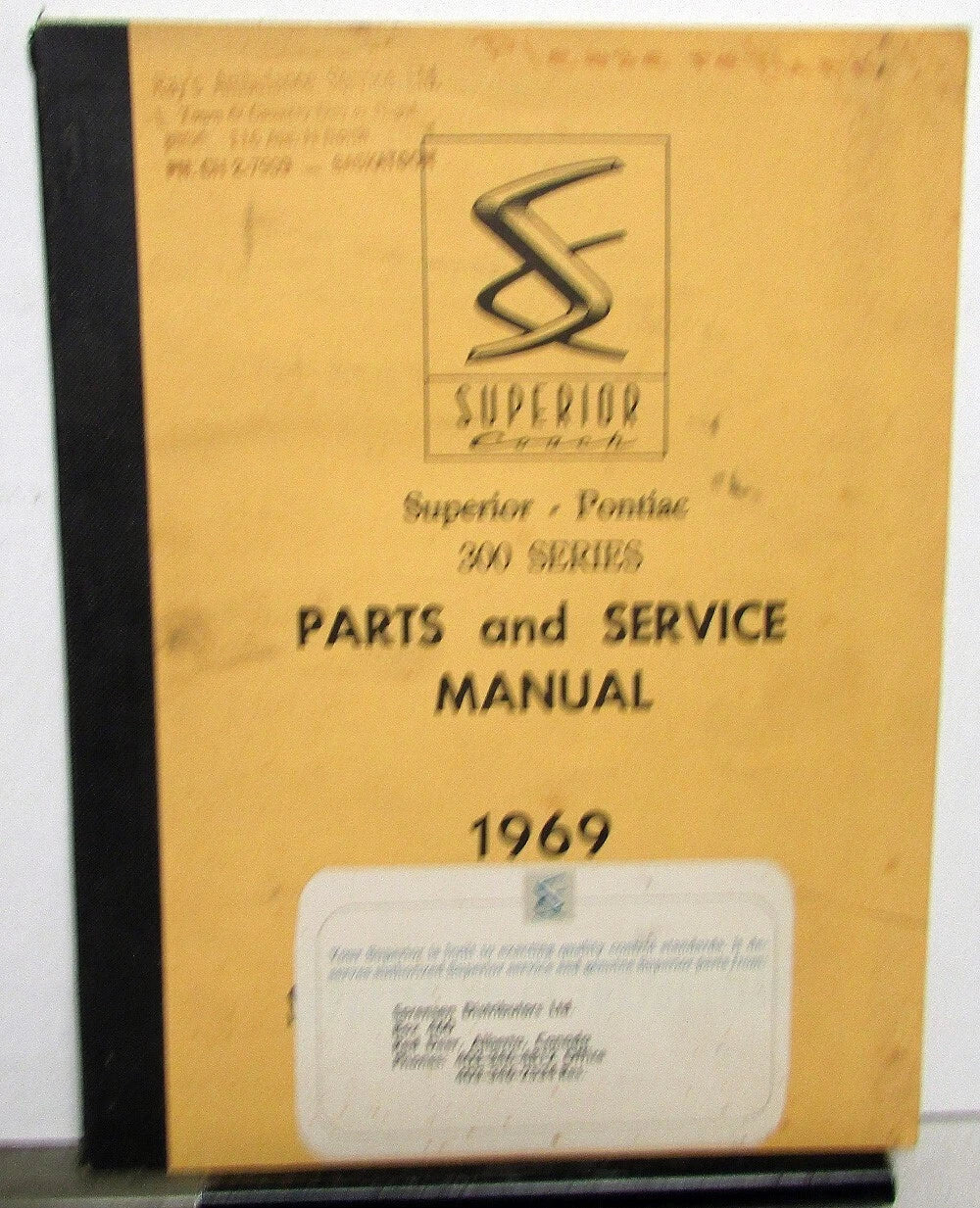 Parts & Service Manual for 1969 Pontiac 300 Series Hearse Ambulance