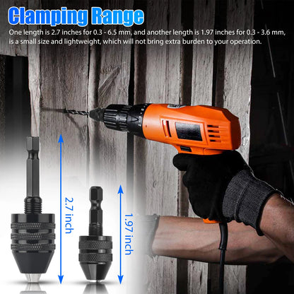 4X 1/4" Hex Shank Keyless Drill Chuck Conversion Adapter Bit Quick Change