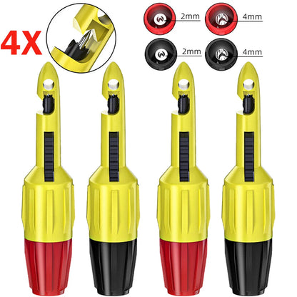 Set of 4 Wire Piercing Puncture Probe Test Clips with 2mm/4mm Jack
