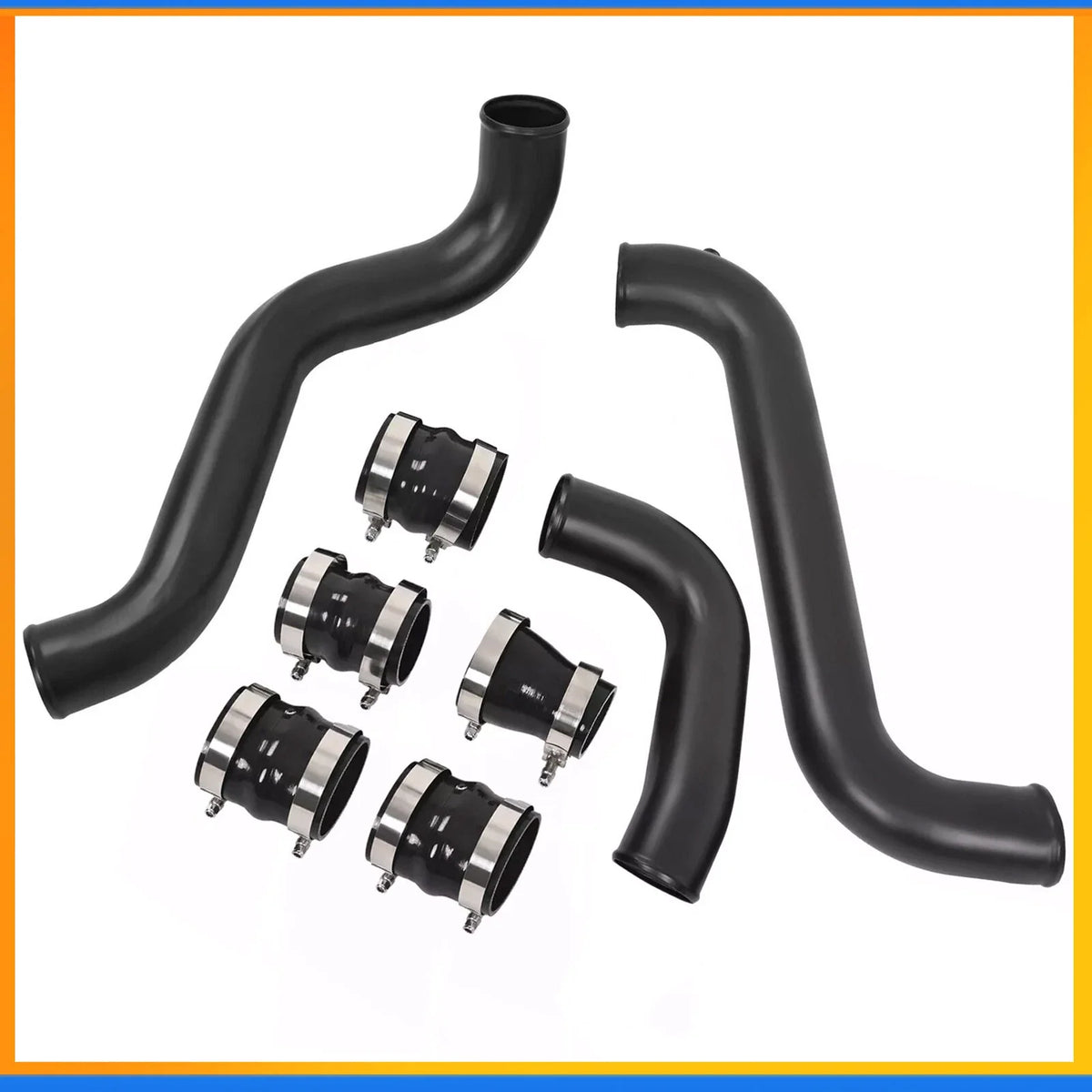 Intercooler Pipe & Boot Kit 3" Black for Chevrolet GMC 6.6L Diesel 2011-2016