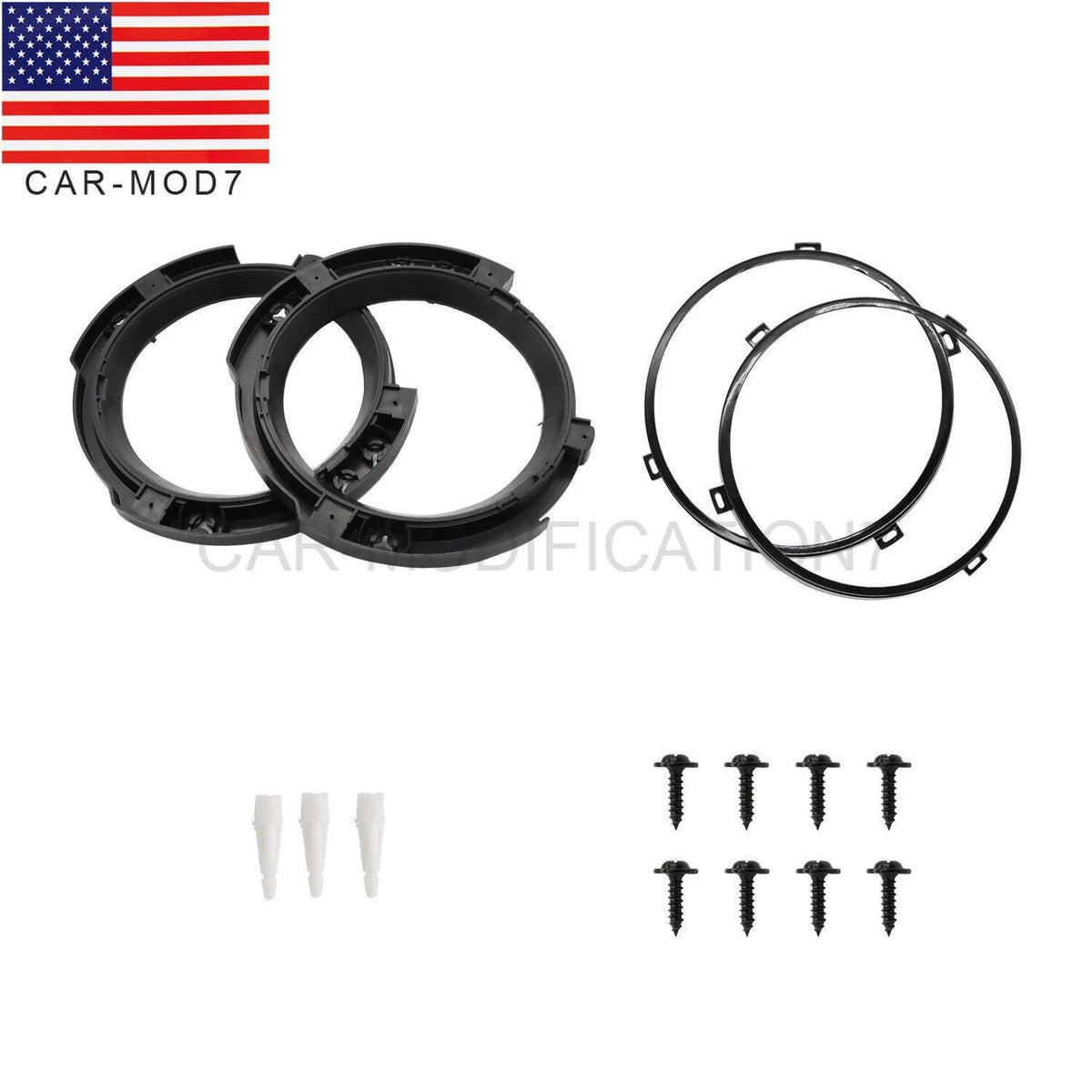 7" Headlight Mount Bracket Ring Set for Jeep Wrangler JK (2007–2018)