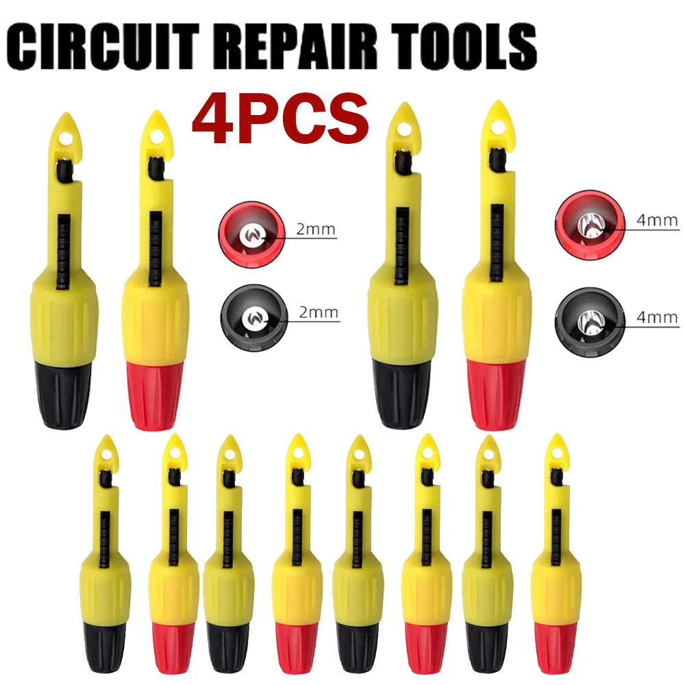 Set of 4 Wire Piercing Puncture Probe Test Clips with 2mm/4mm Jack