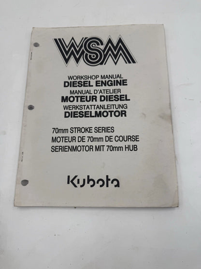 Workshop Manual for Kubota Diesel Engine 70mm Stroke Series