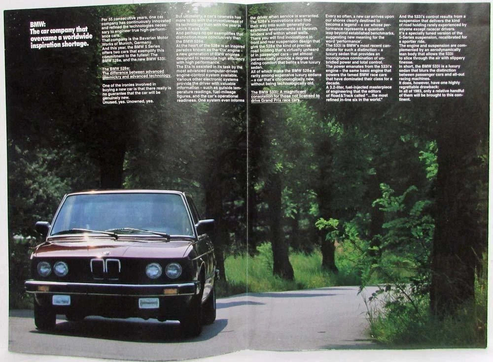 Sales Folder Poster for BMW 528e 533i (1983)