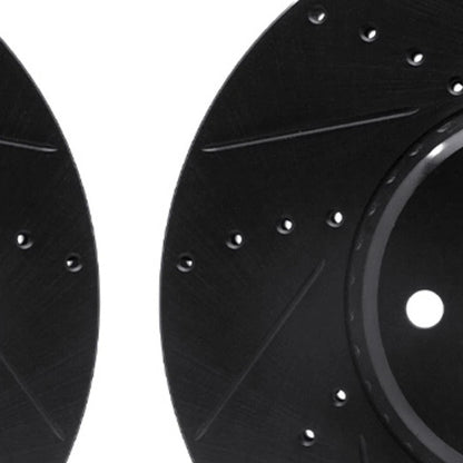 Rotor Set for Mercedes-Benz E300 (2017) - Drilled and Slotted, Black, ALX-PAU-DF-8002-63033-CLA4