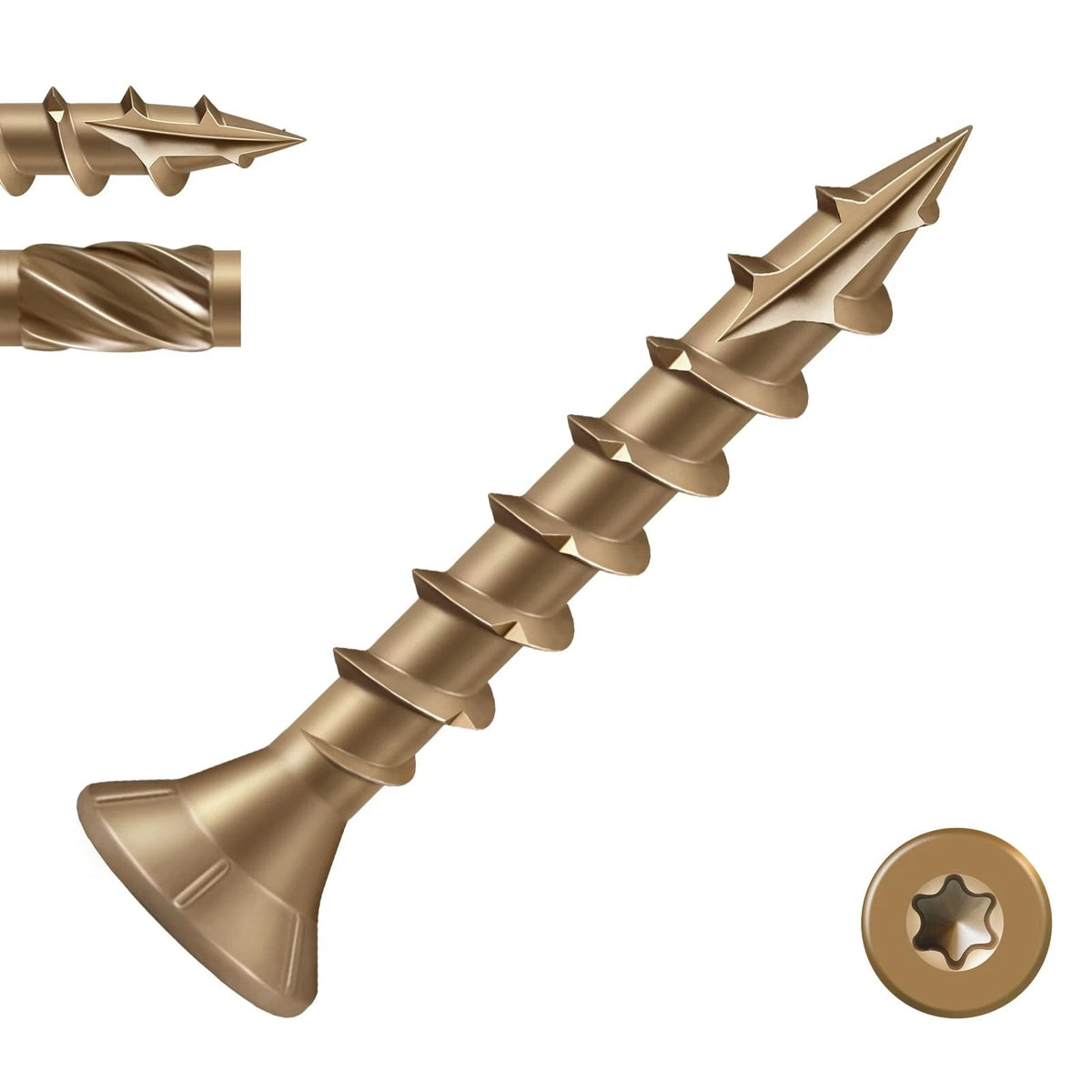 1 Inch Deck Screws for Exterior Decking (Bronze, 1lb Box)