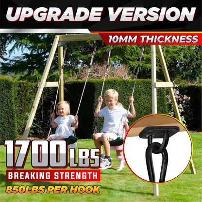 2X Stainless Steel Hammock Hanging Kit 1700lb Capacity 10MM Hooks