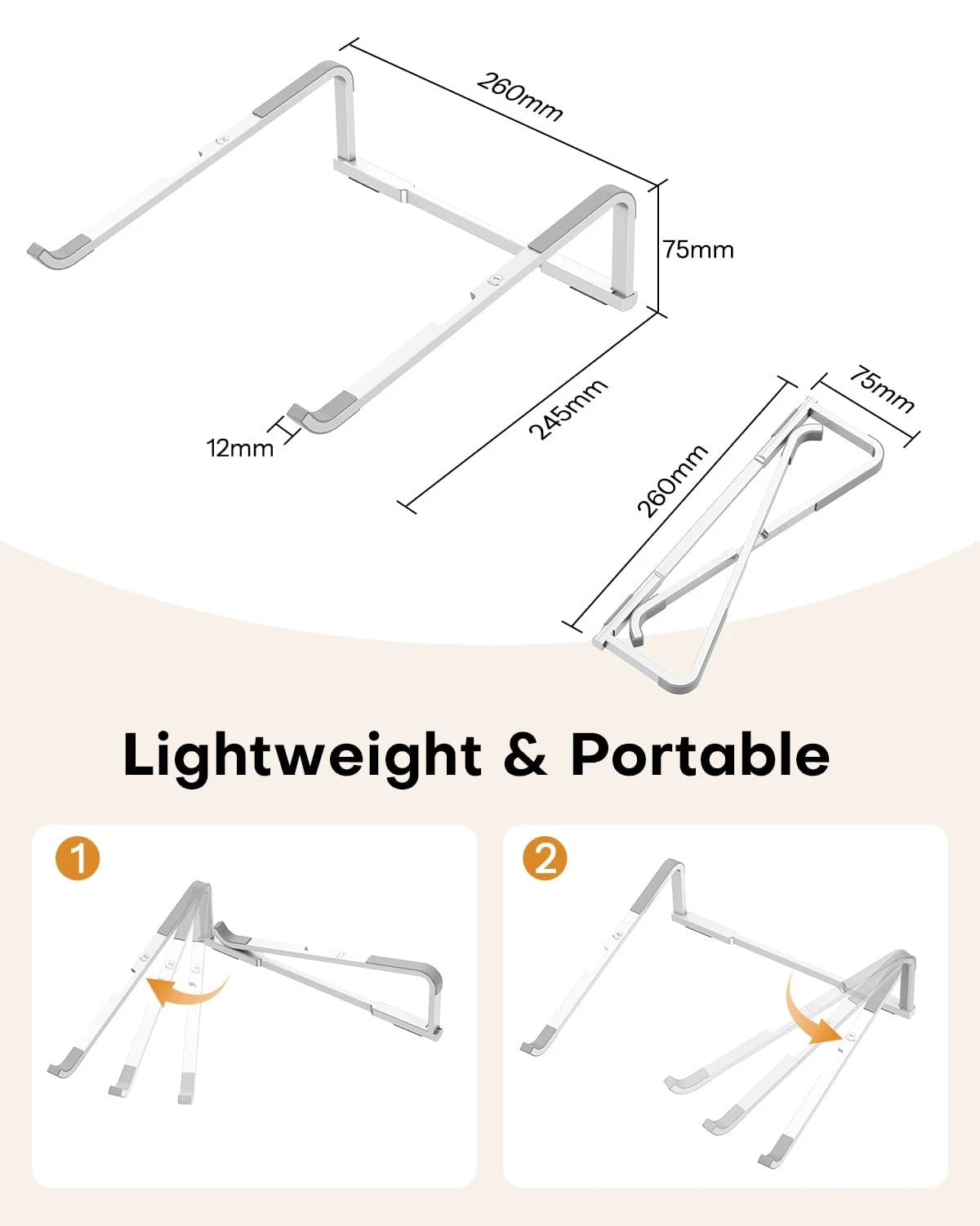 Portable Laptop Stand for Desk (Foldable, Ergonomic)