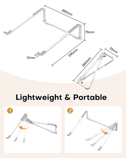 Portable Laptop Stand for Desk (Foldable, Ergonomic)