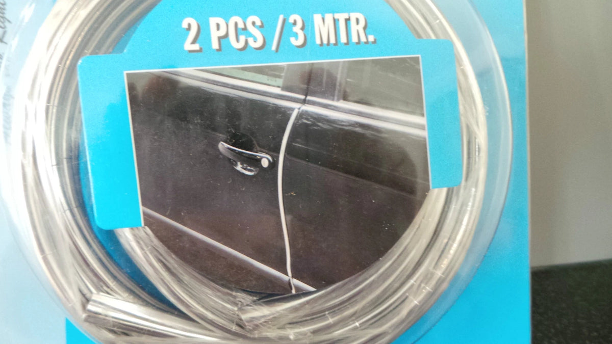 2X Chrome Look Door Edge Protector Strip for Universal Fit (28256)
