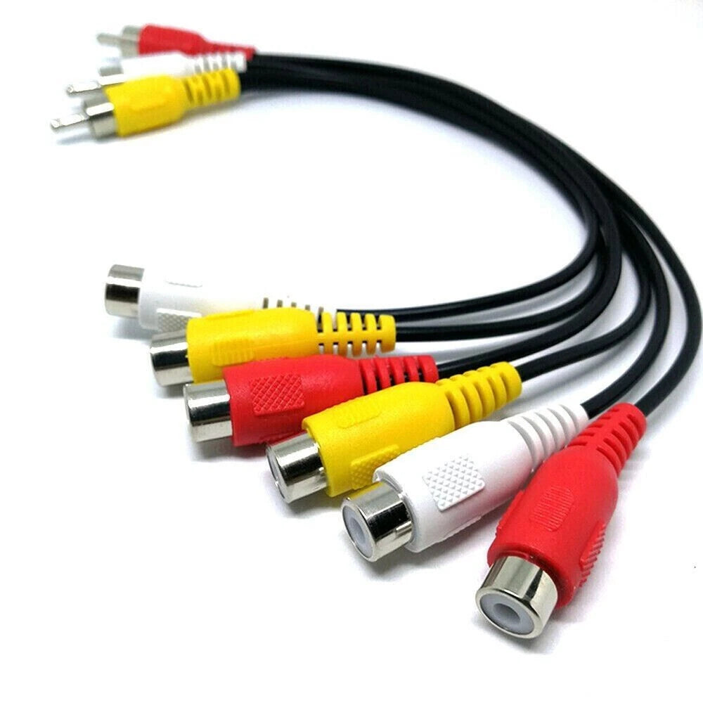 2PC RCA Male to RCA Female Splitter Cable for Audio Video AV TV DVD
