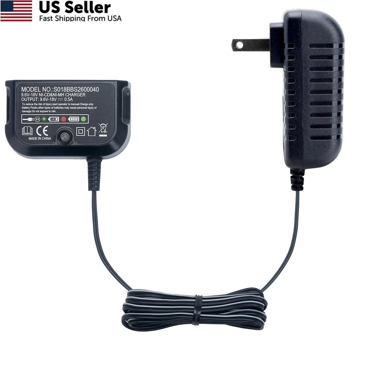 1 Pack Battery Charger for Black & Decker (9.6V-18V)