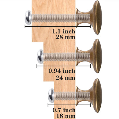 6 Pack Brass Round Antique Brass Cabinet Knobs for Kitchen