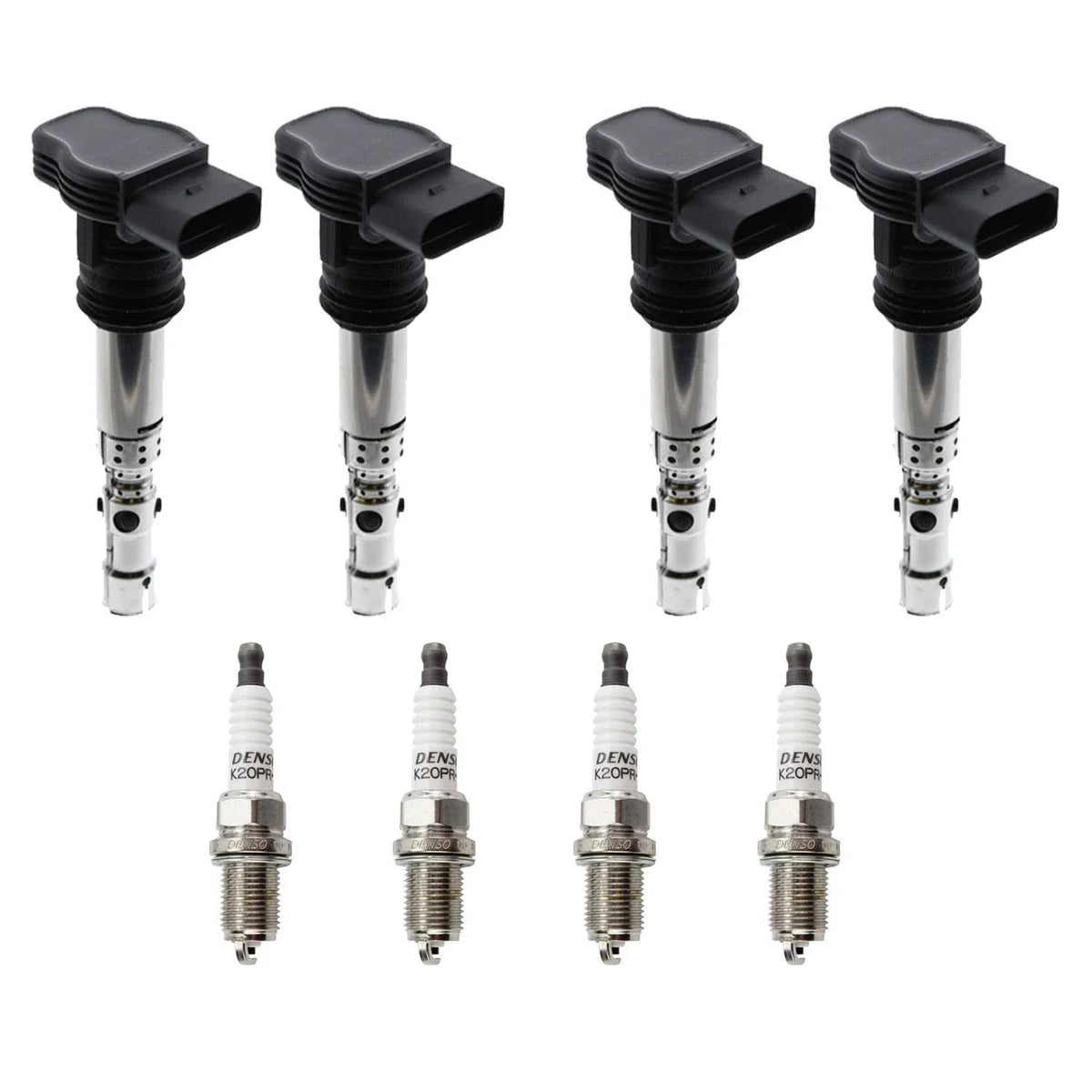 Set of 6 Ignition Coils & Denso U-Groove Spark Plugs for Audi A6 Allroad Quattro (2000–2023)