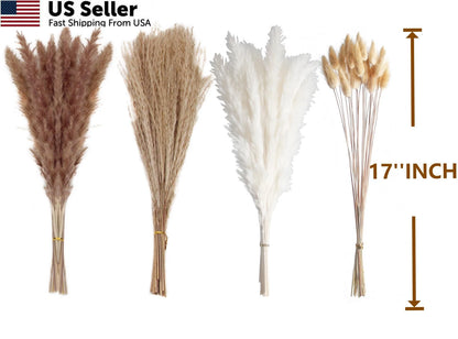 100 PCS Pampas Grass for Home Decor (17")