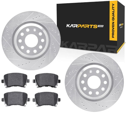 Rotor Set for Volkswagen CC (2014) - Drilled and Slotted, ALX-PAU-DF-7612-74035-CLA5