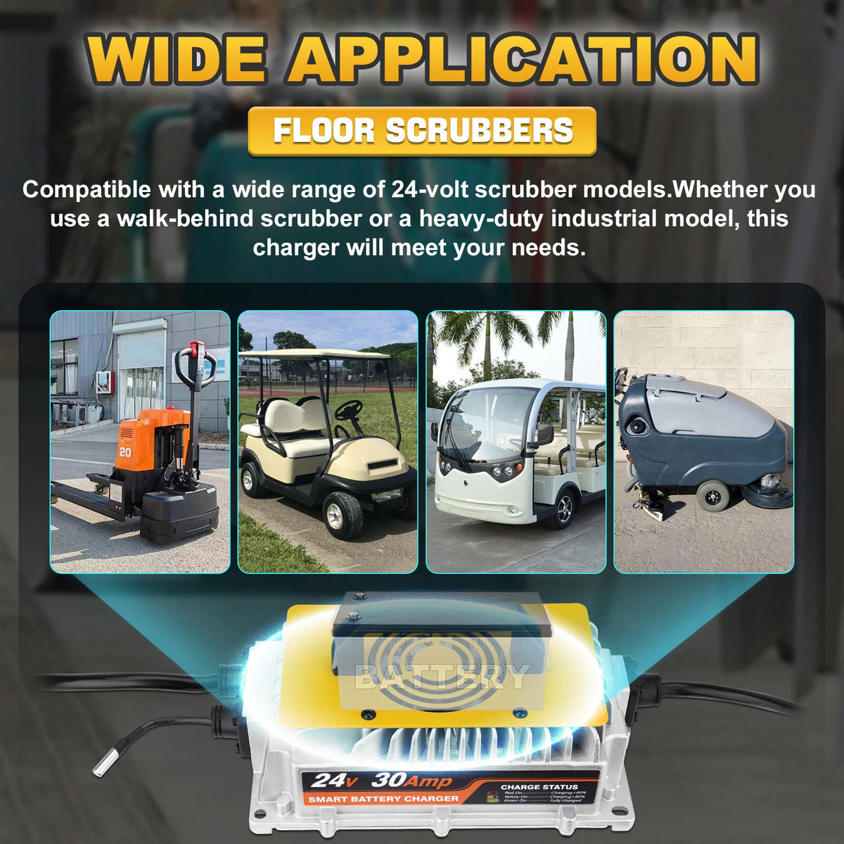 24V 30A Forklift Battery Charger with LED Light and Anderson Plug