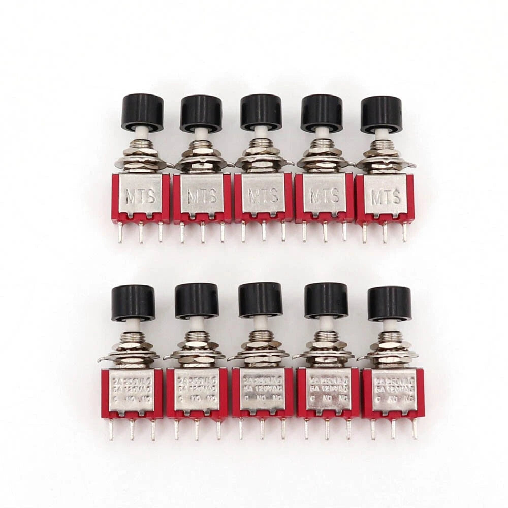 10X MTS-102M Momentary Snap-Acting 3-Pin SPDT Push Button Switch