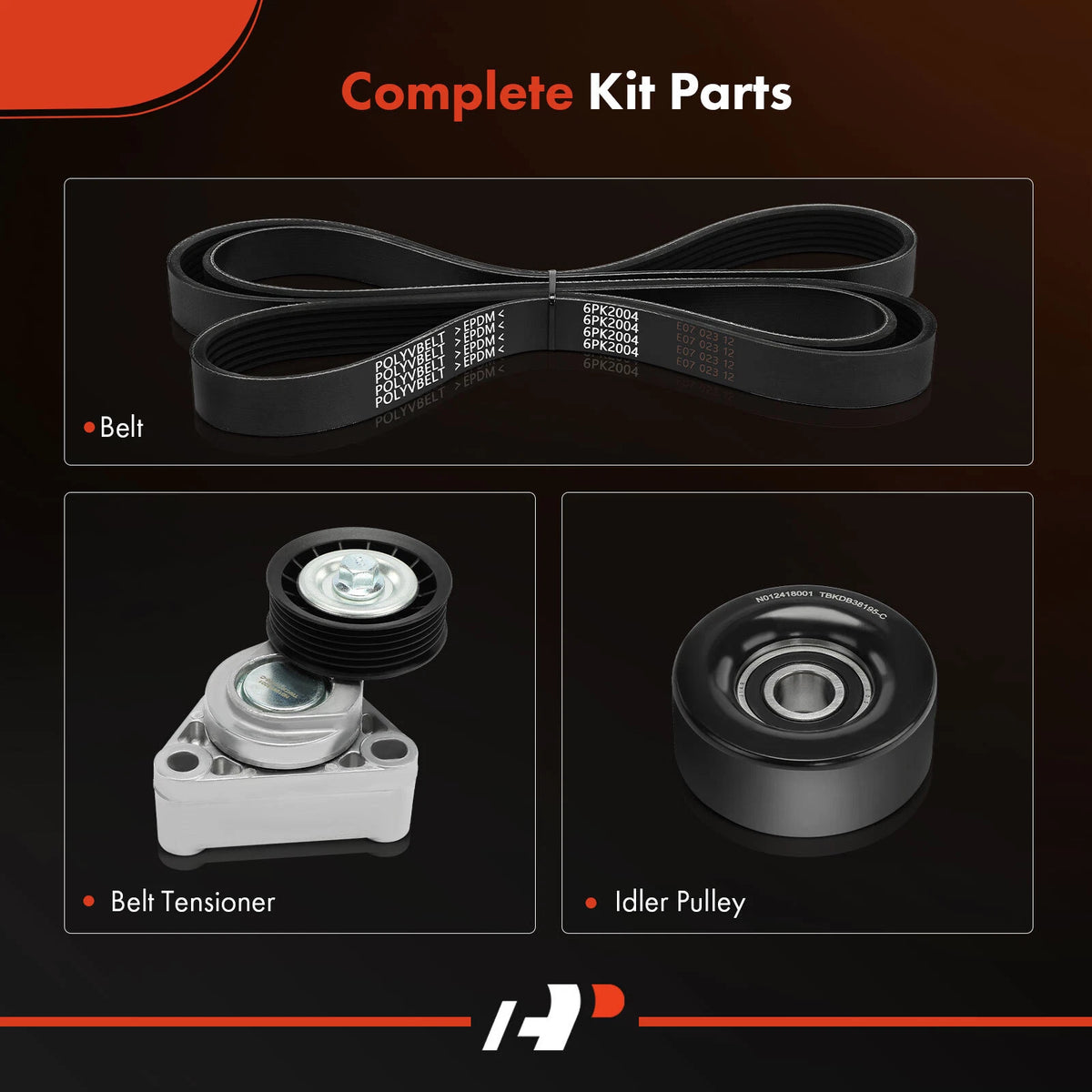 3X Serpentine Belt Drive Component Kit for Chevrolet Camaro Pontiac (90K38195)
