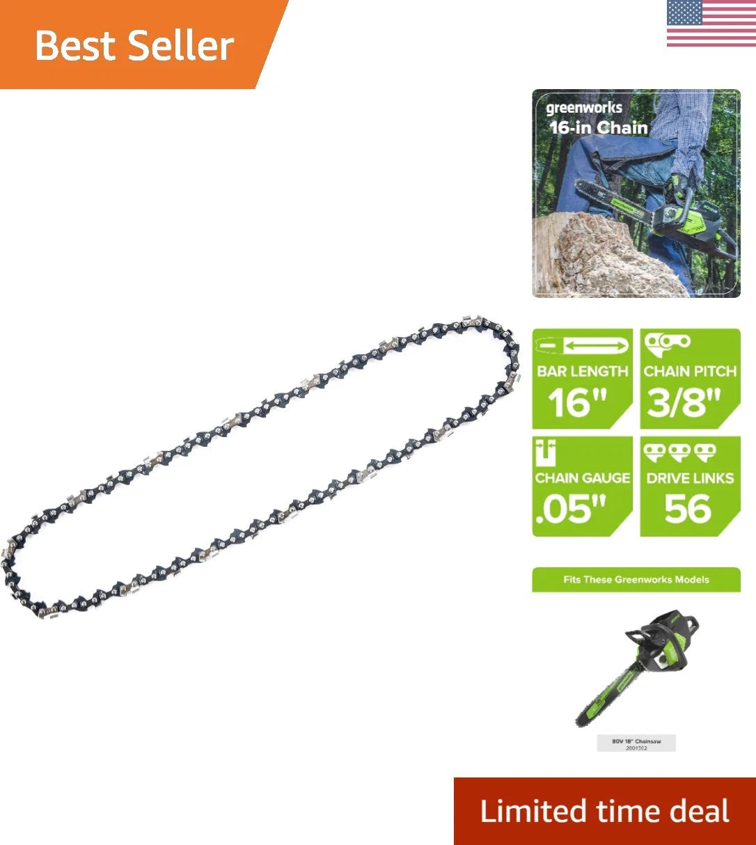 16-Inch Chainsaw Chain for Enhanced Safety & Performance
