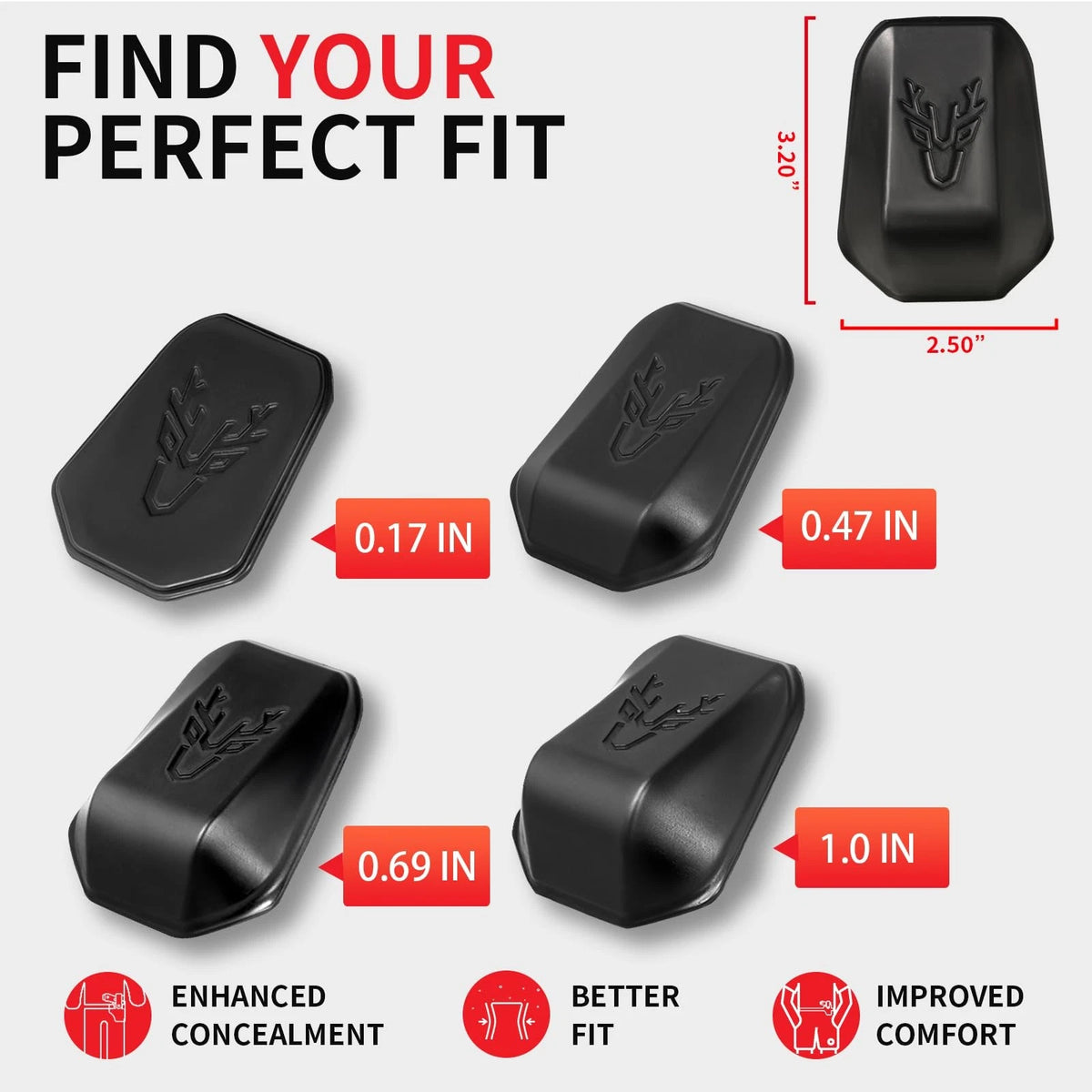 IWB Holster Wedge Kit for Comfortable Concealment (4 Sizes)