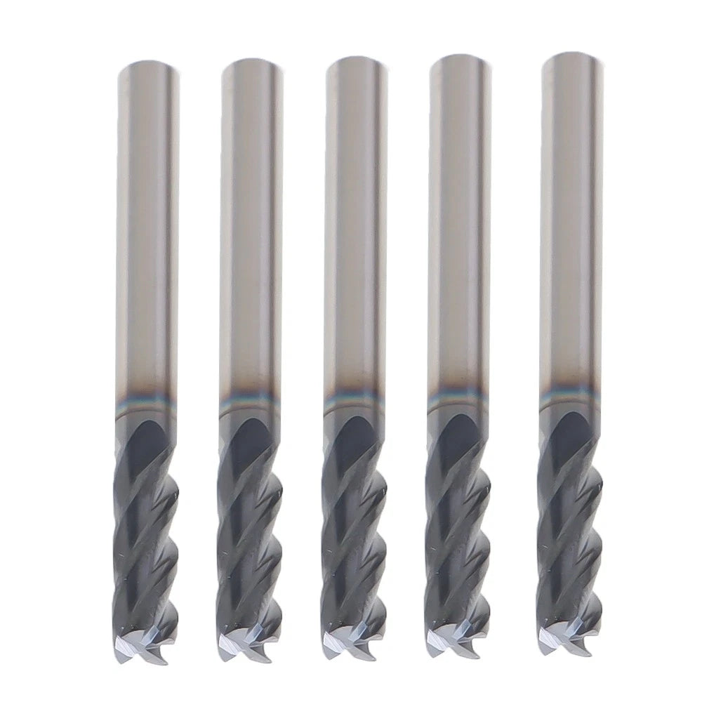 5 Pcs 3/16" 4 Flute Carbide End Mill TiALN Coated