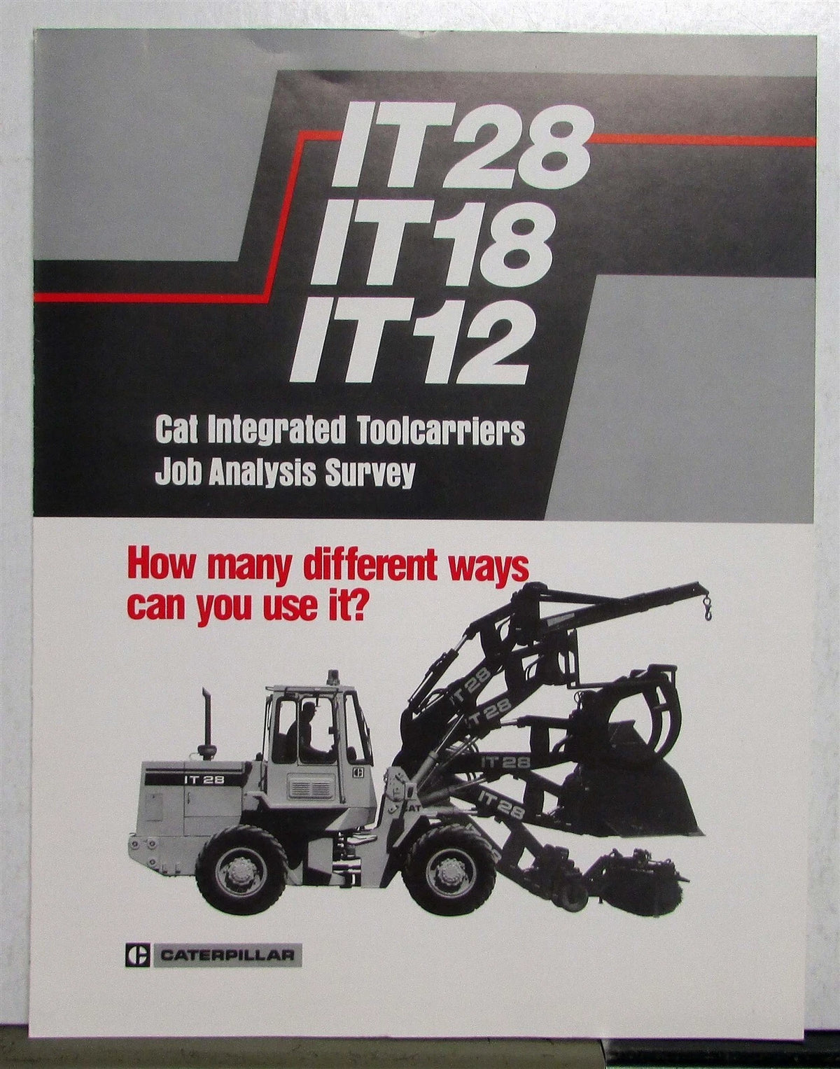 Caterpillar IT28 Integrated Toolcarrier Job Analysis Survey Tri-Folder