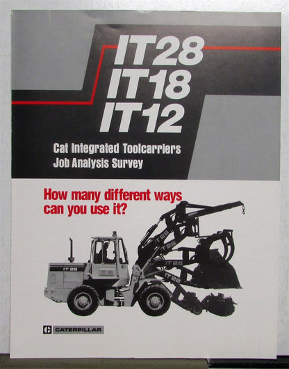 Caterpillar IT28 Integrated Toolcarrier Job Analysis Survey Tri-Folder