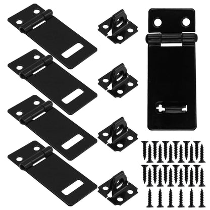 2X 2-Inch Door Lock Hasps for Various Applications (Black)