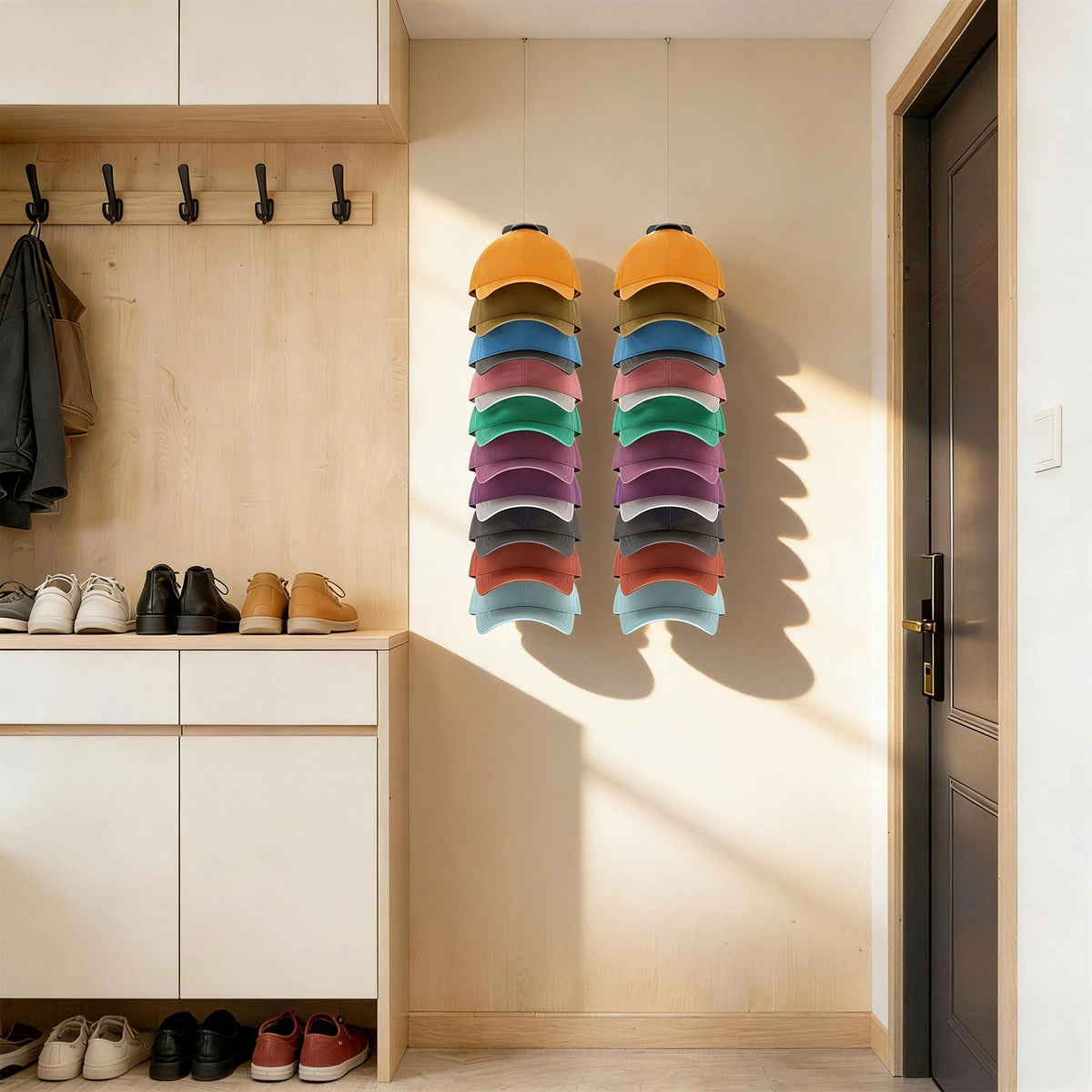 2X Hat Organizer for Baseball Caps (Wall Mounted Storage Display Holder)