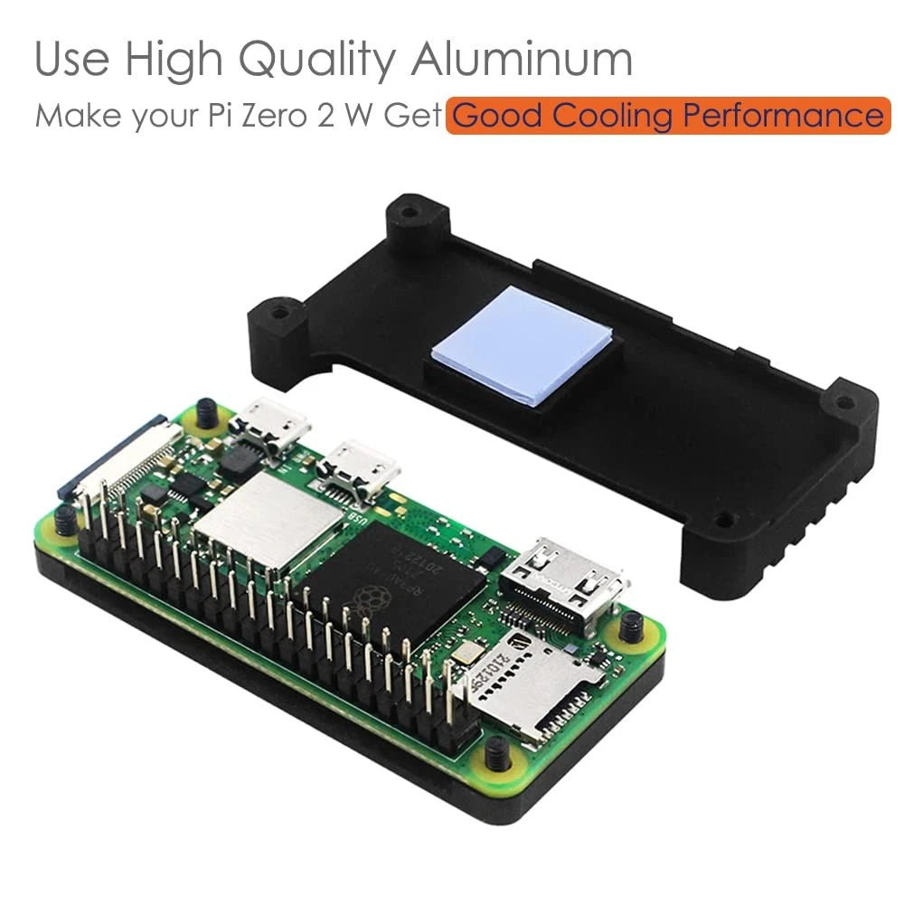 iUniker Pi Zero Aluminum Passive Case with Pin Header for Raspberry Pi Zero (2015–2023)