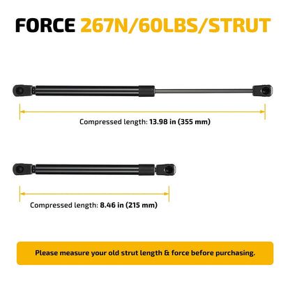 2X Lift Support Gas Spring Strut Shock for (C16-08584, SY07759BK002)