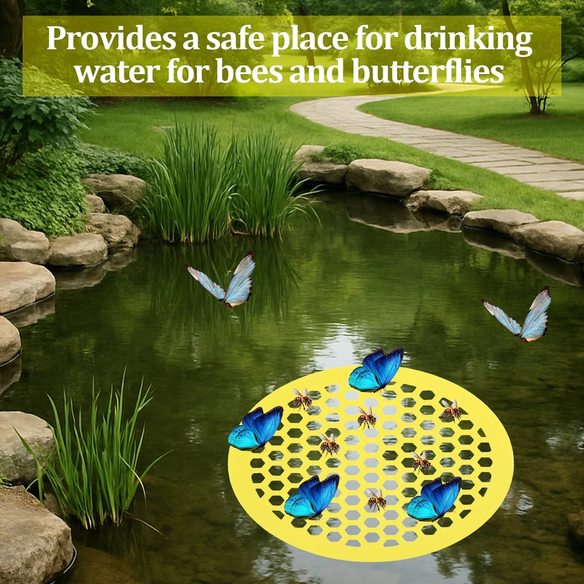 2 Pack Floating Bee Watering Station for Garden Use