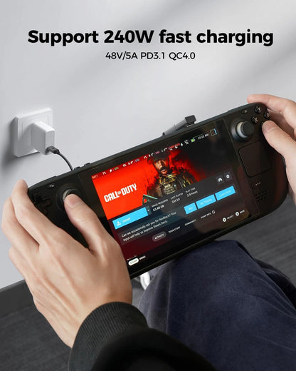 2X USB C 90 Degree Right Angle Adapter 8K 60Hz 240W Black
