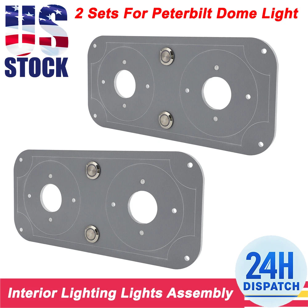 Set of 2 Dome Lights for Peterbilt 359 379 389 (Interior)