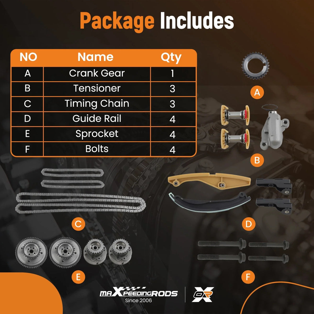 VVT Gears Timing Chain Kit for Lincoln Taurus 3.5L and Ford F-150