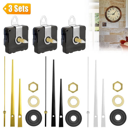 3X Quartz Clock Movement Mechanism Replacement Parts Kit