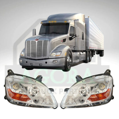 Headlight Set for Peterbilt 579 (2011–2021) RH-LH Xenon