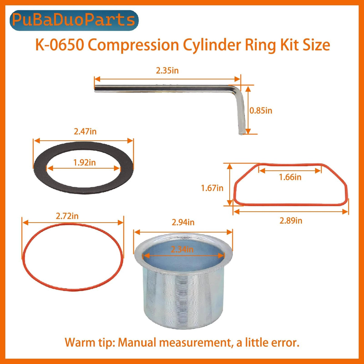 K-0650 Air Compressor Cylinder Sleeve & Compression Ring Kit for