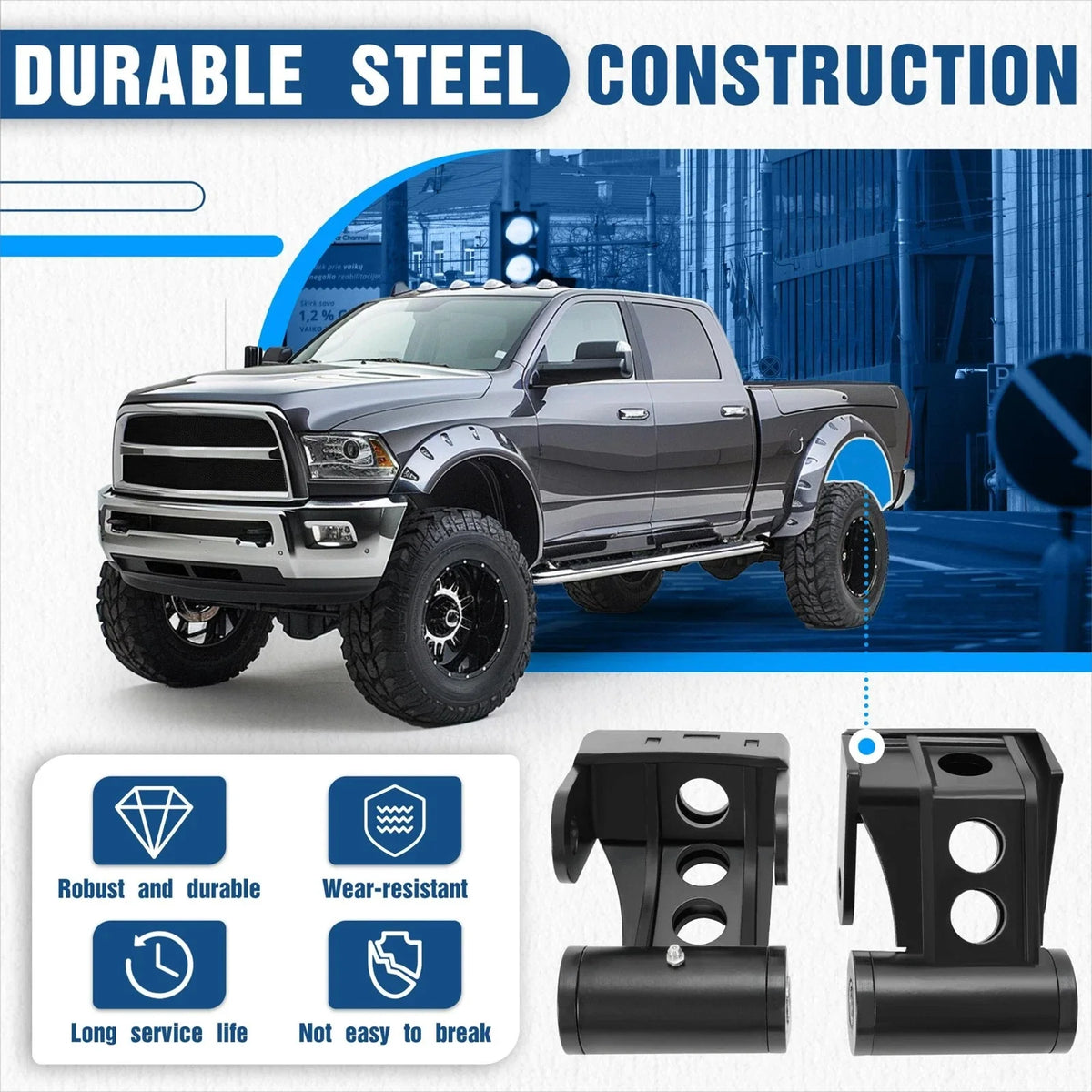 Leveling Kit 2" Drop Lowering Shackles for Dodge Ram 1500 Mega Cab 03-13
