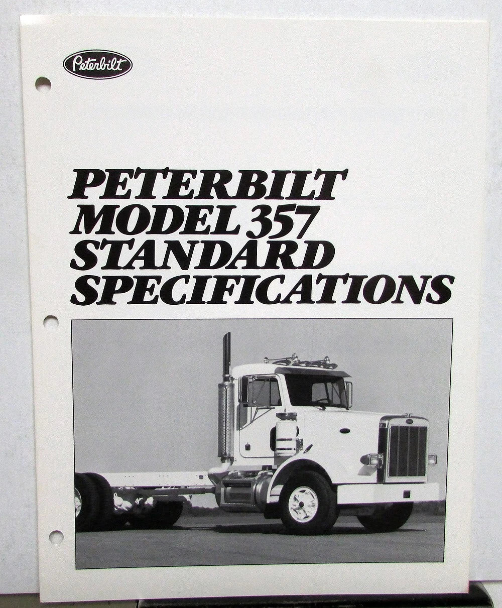 1987 Peterbilt Model 357 Specifications Brochure