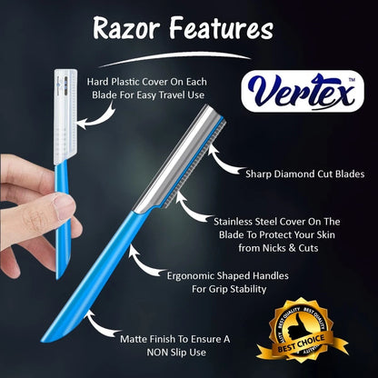Beard Shaping Razor Tool for Mustache (1 Count) - Straight Edge, Blue