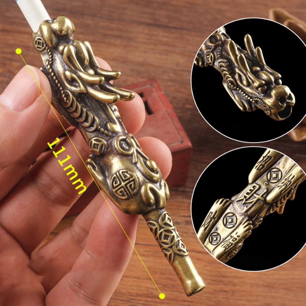 Vintage Brass Pipe Tobacco Smoking Pipe Holder Handicraft Gift