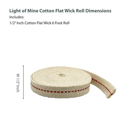 1/2" Flat Wick for 6' Roll (100% Cotton)