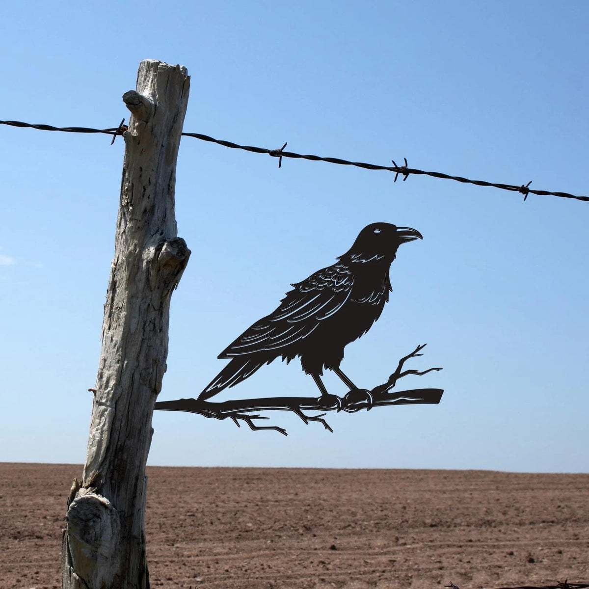 Raven Crow Fence Topper Decor for Garden