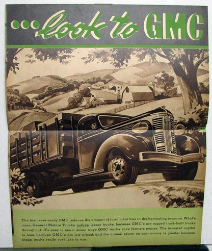Value Sales Brochure Folder for 1937 GMC Farm Service Truck