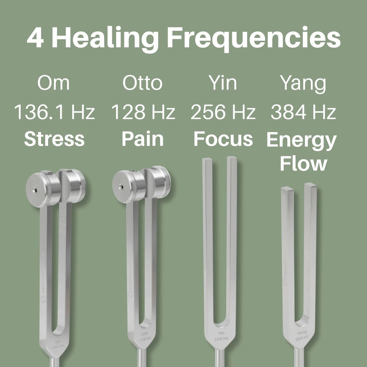 Set of 2 Tuning Forks for Healing - 128Hz Multicolor